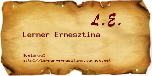 Lerner Ernesztina névjegykártya